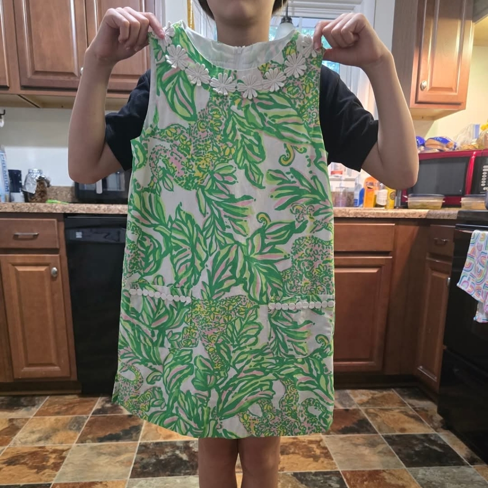 Lilly Pulitzer Green and White Kids Casual Dress